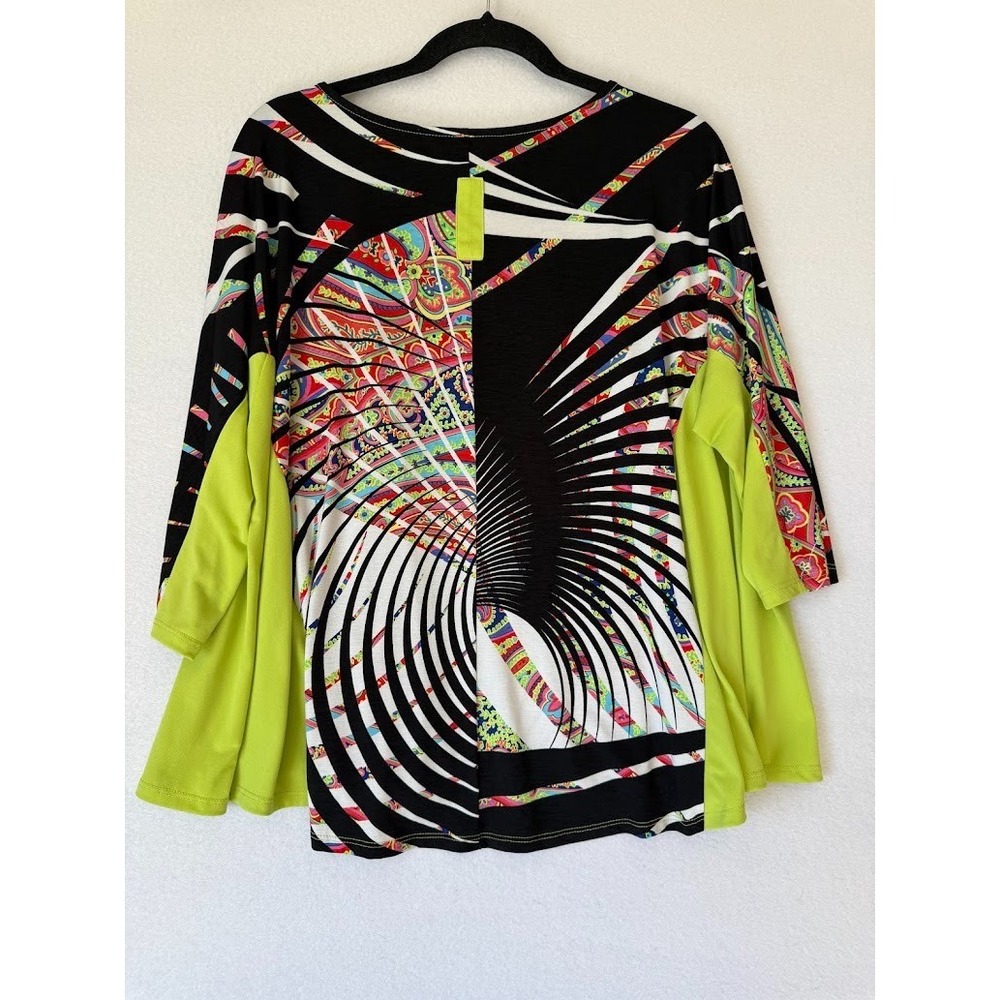 IC By Connie K  Tunic Top Women M Multicolor Abstract Print Paisley 3/4 Sleeve - Picture 4 of 13